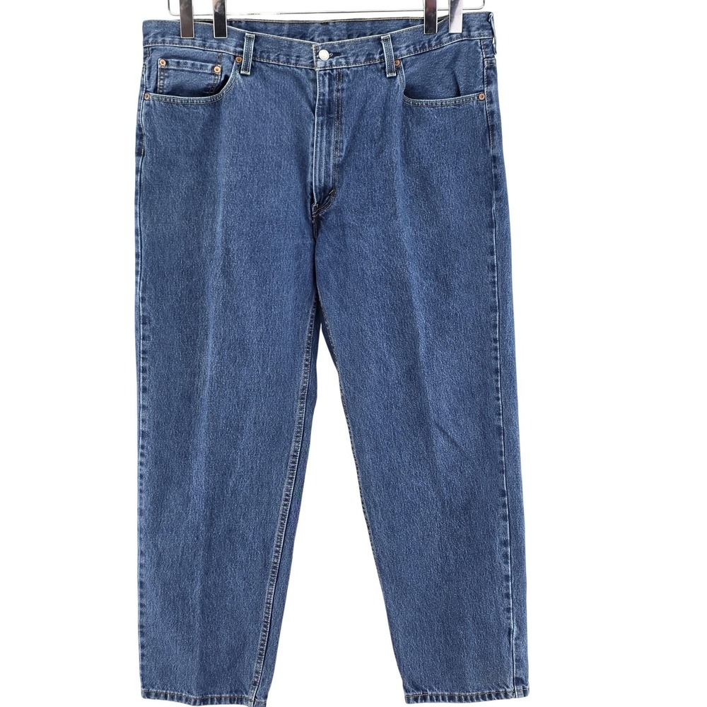 Levis 550 Jeans Mens 44x32 Blue Medium Wash Relaxed Fit Tapered Leg Denim Cotton